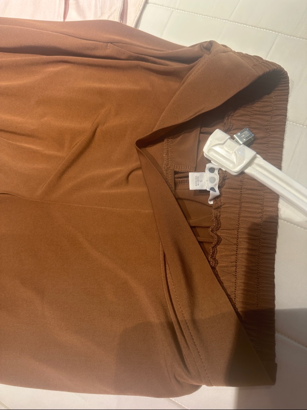 Brown Elastic Waist Pull-On Pants